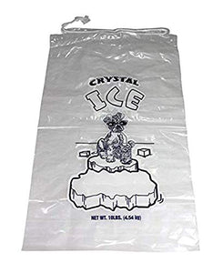 10 lb Ice Bags with Drawstring (Pack of 100/500/1000 bags)